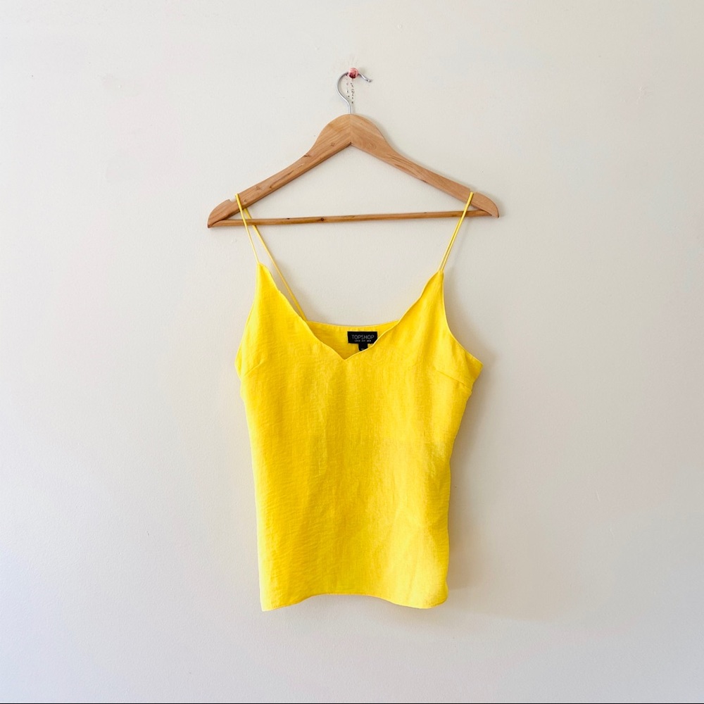 Topshop sunny yellow scalloped tank top cami 4